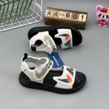 男童运动凉鞋沙滩鞋2025夏季新款露趾全接触魔术贴炫酷男孩防滑