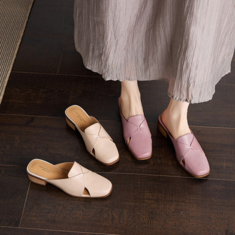 Retro Half-Slip Women's Summer Outdoor Shoes, 2026 New Style Sandals, Comfortable Flat Closed-Toe Slippers Retro Half-Slip Women's Summer Outdoor Shoes, 2026 New Style Sandals, Comfortable Flat Closed-Toe Slippers
