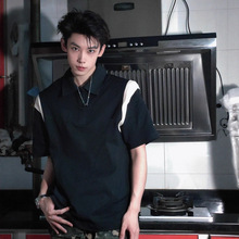 匈牙利波兰卢森堡复古拼色翻领短袖POLO定制logo时尚潮牌高质量