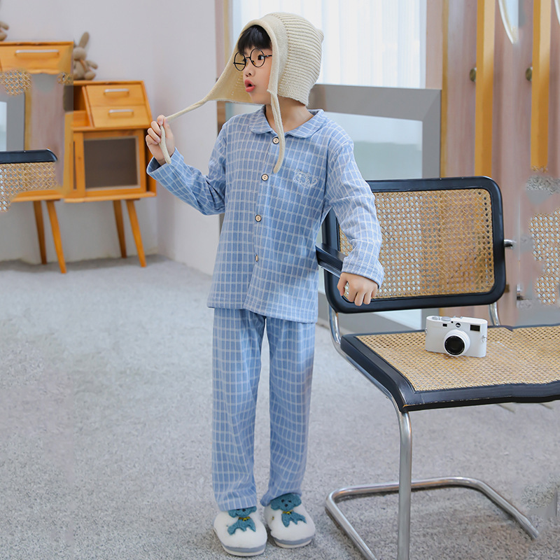 2025秋冬儿童保暖开衫睡衣套装男女童加厚磨毛翻领家居服女孩宝宝|undefined