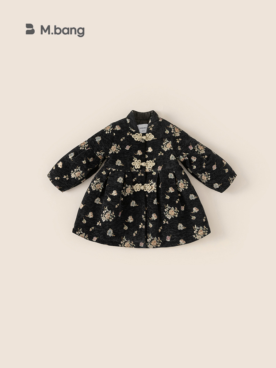 Yoobao ropa para niños niñas abrigo de flores retrógradas otoño y invierno mujeres Bao Guo abrazamiento de cuello de altura abrigo de abrigo suelto