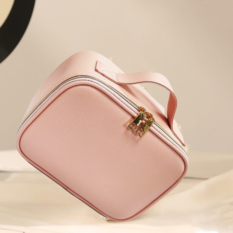 Bolso cosmético portátil de viaje pequeño de 6 pulgadas espejo led bolsa cosmética portátil desmontable de gran capacidad con luz con espejo