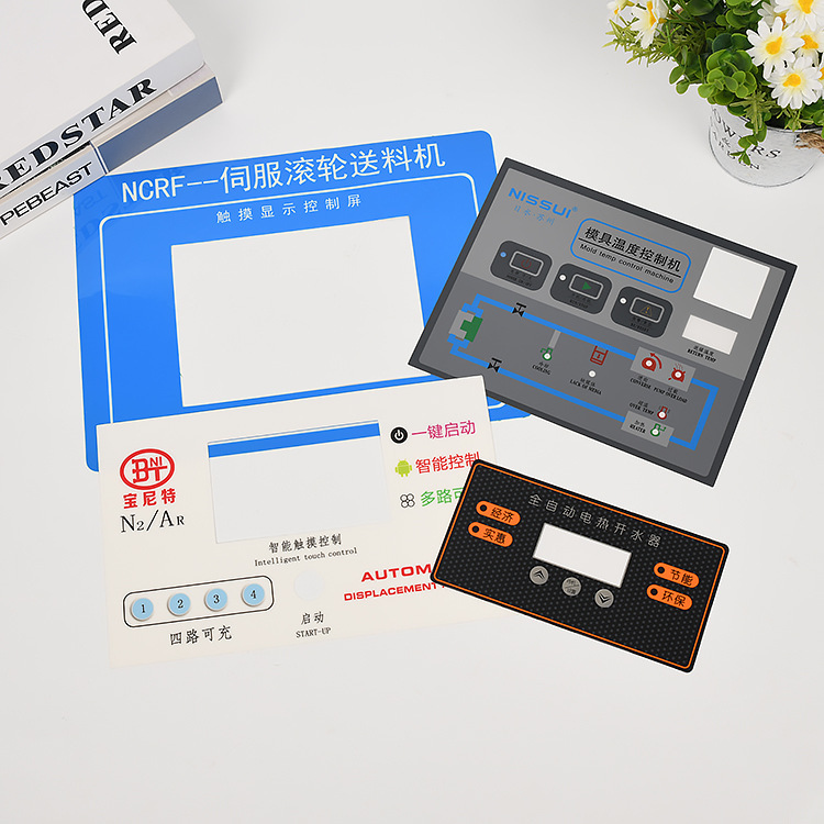 丝印PC薄膜面贴pet亚克力控制面板贴贴背面高粘双面胶pvc按键贴