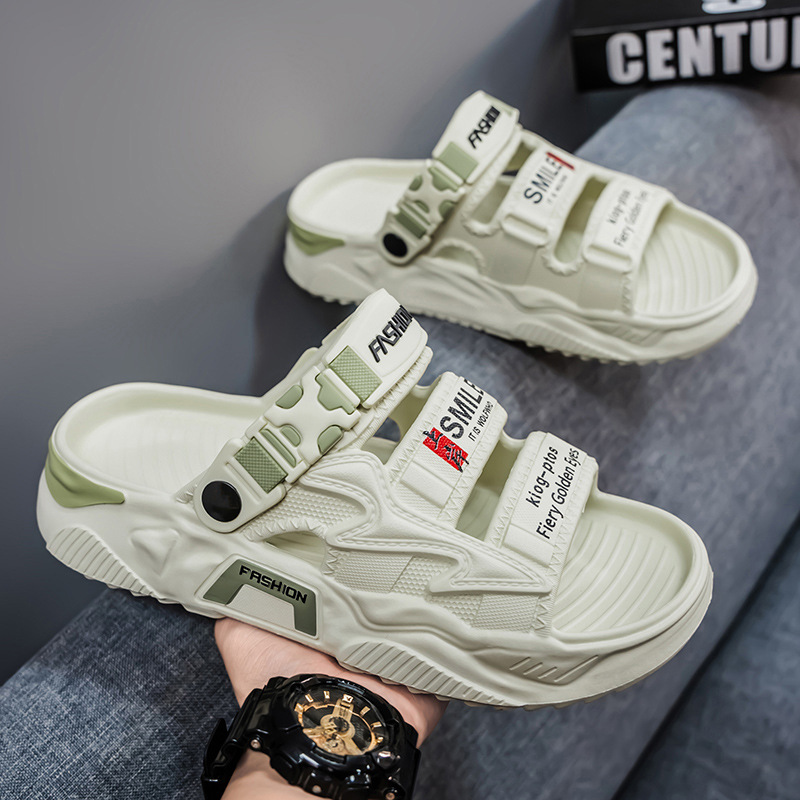 Zapatillas para hombres de verano con suela gruesa para usar nuevas sandalias de playa deportivas casuales antideslizantes al aire libre para hombres