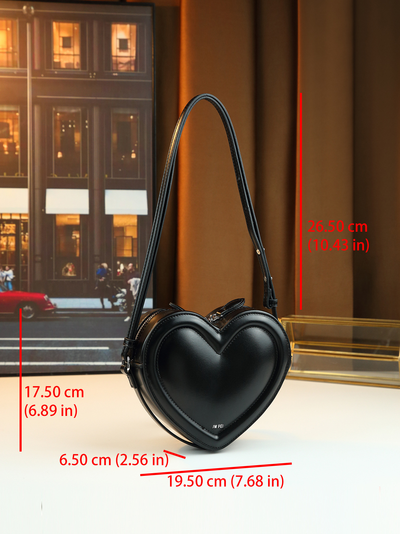 Borsa a tracolla a forma di cuore per donna design 3d unico_voghion.com