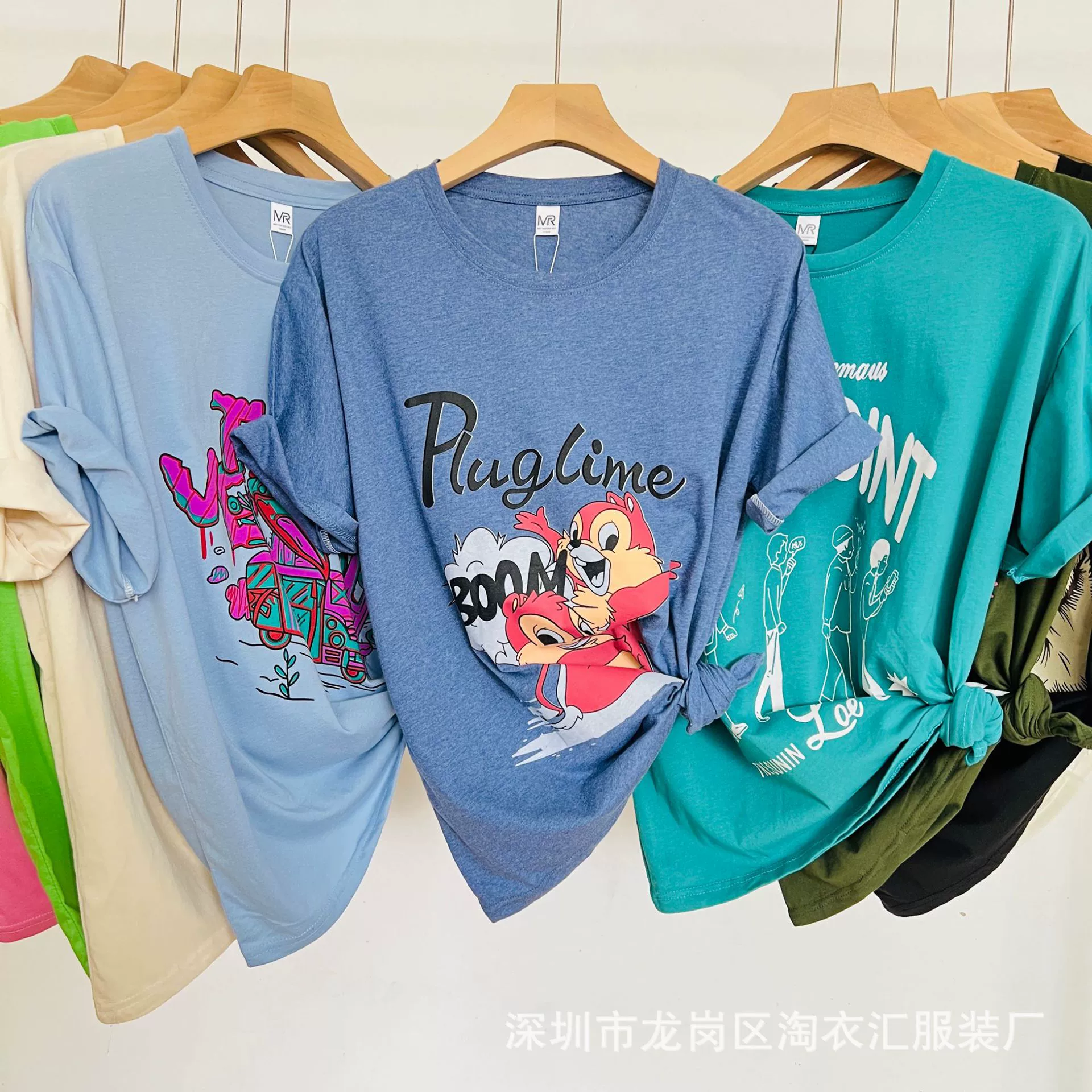 Новинка 2025 года, красочная женская футболка из чистого хлопка, свободная футболка с короткими рукавами и принтом на правом плече, студенческая женская футболка с короткими рукавами