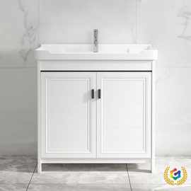 落地式浴室柜洗漱台阳台洗手盆柜组合太空铝陶瓷台盆卫生间洗脸池