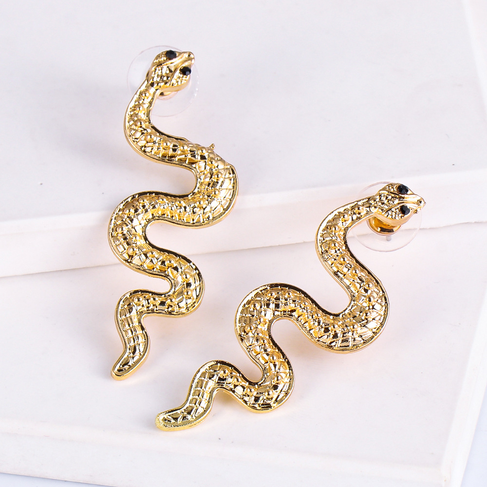 new trendy snakeshaped earrings personality exaggerated long earringspicture4