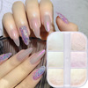 Powder rub for manicure for nails, nail decoration, suitable for import, new collection, 6 cells