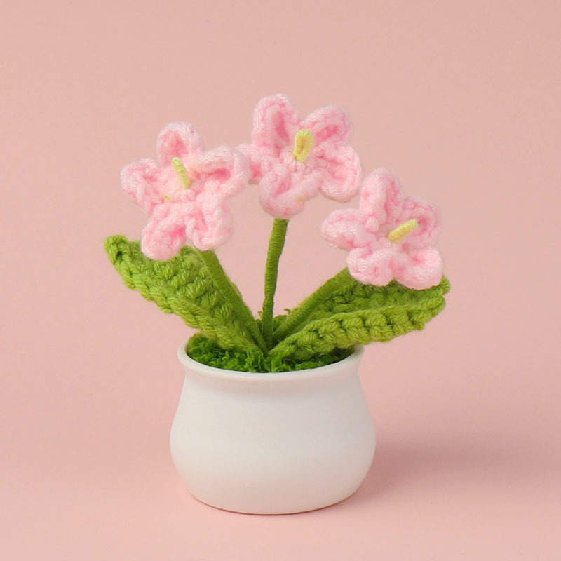 完成品クロスボーダーニットウールひまわり鉢植え造花研究デスクトップ装飾品卒業子供の日の小さなギフト|undefined