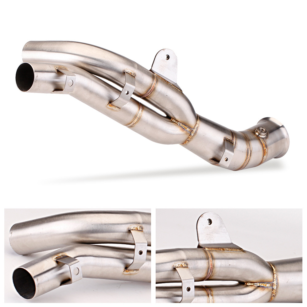 Suitable for YAMAHA R1 middle titanium alloy exhaust pipe modification side row single outlet original car special double outlet middle section