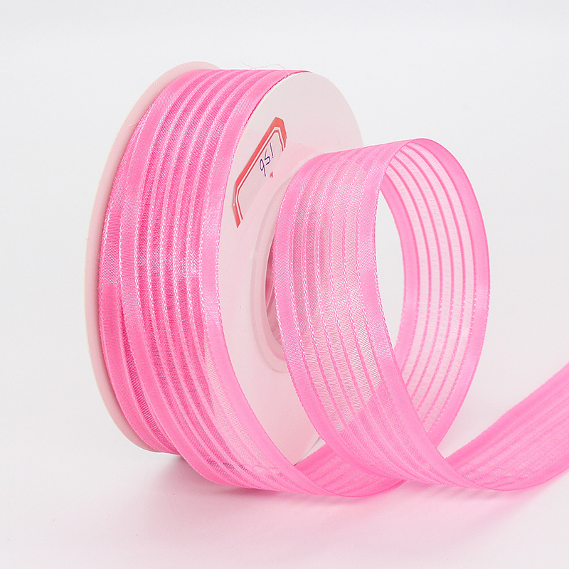 Fabricante al por mayor 2.5CM banda de borde ancho flor de regalo de embalaje de cinta DIY cinta de arco hecha a mano
