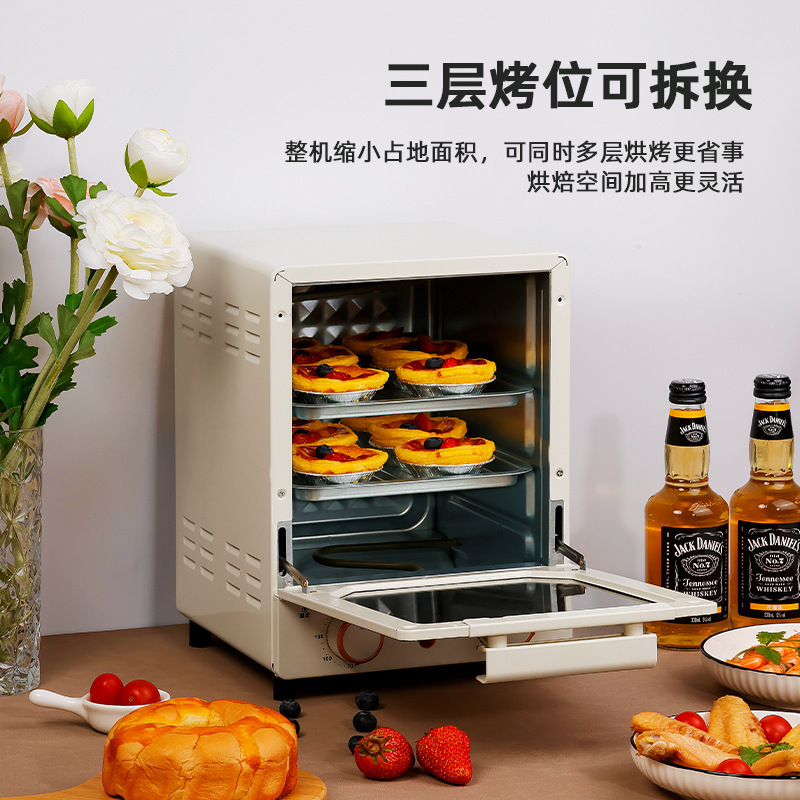 縦型家庭用電気オーブン小型ミニ多機能オーブン全自動ベーキング15L三層焼き芋ケーキ|undefined