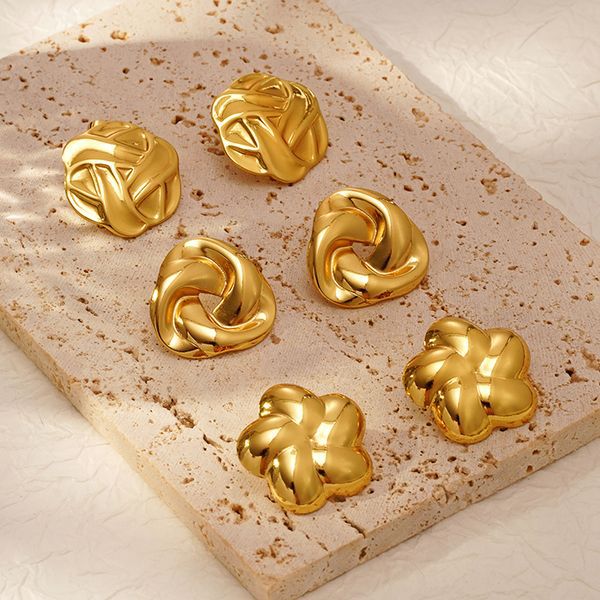 轻奢高级感钛钢耳钉小众百搭女法式时尚唯美褶皱纹理心形水滴耳环