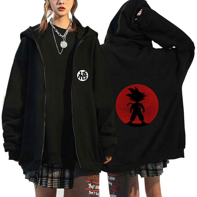 New Japanese anime autumn and winter new Wukong seven stars dragon ball sports leisure zipper fleece-lined sweater manufacturers wholesale