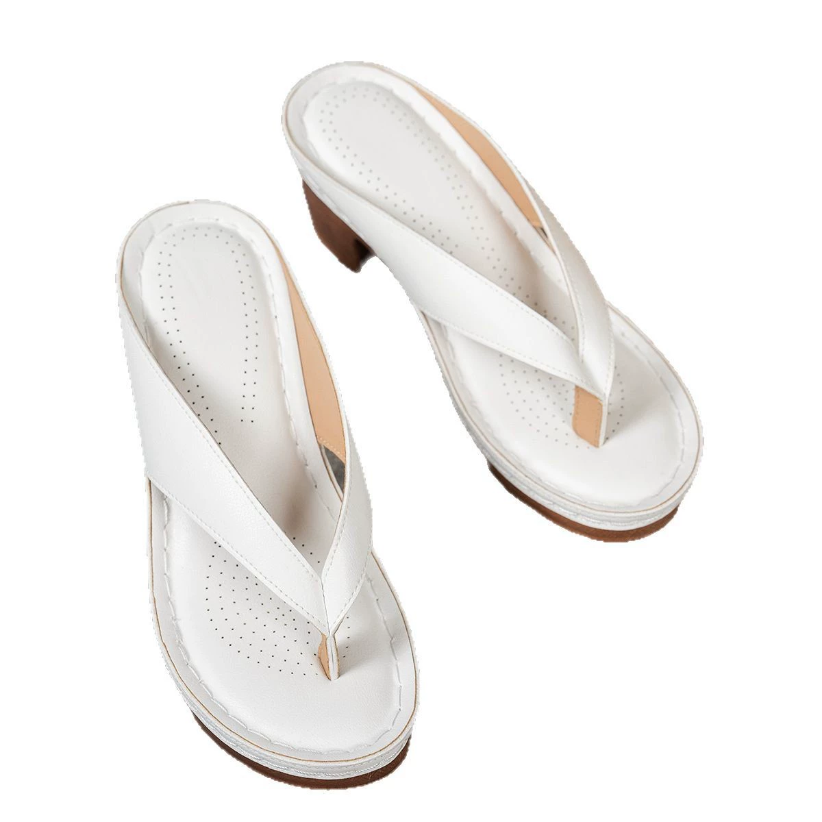 Fashionable sandals, footwear, high flip flops, European style, plus size