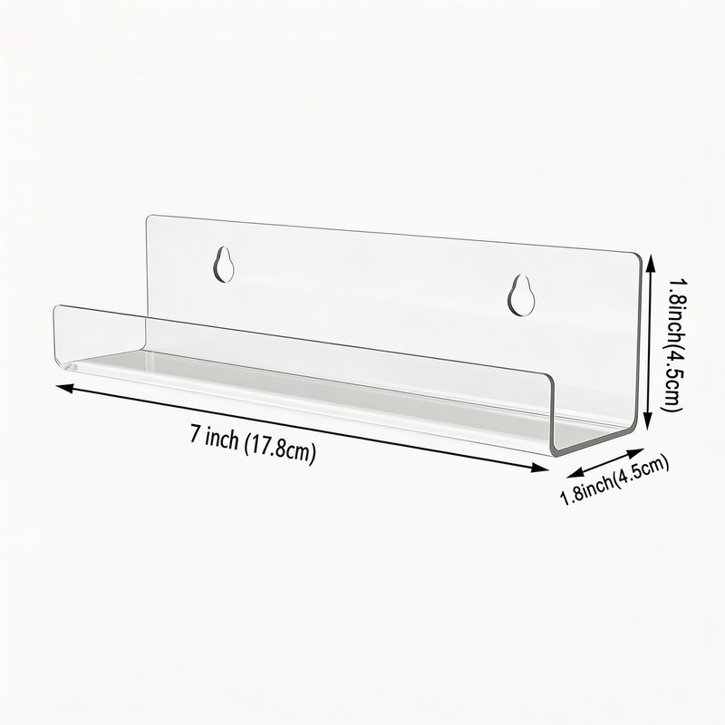 Cross Border Vinyl Record Rack Wall Hanging Transparent Acrylic Record Rack Children's Bookshelf Floating Acrylic with Holes