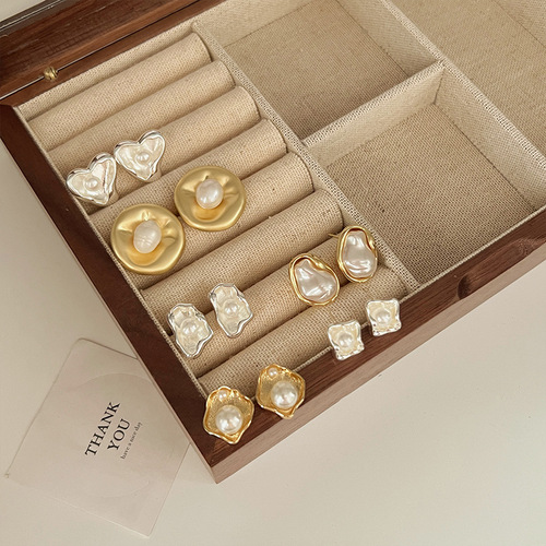 High-end design niche temperament earrings for women  new trendy earrings sterling silver exquisite light luxury versatile earrings