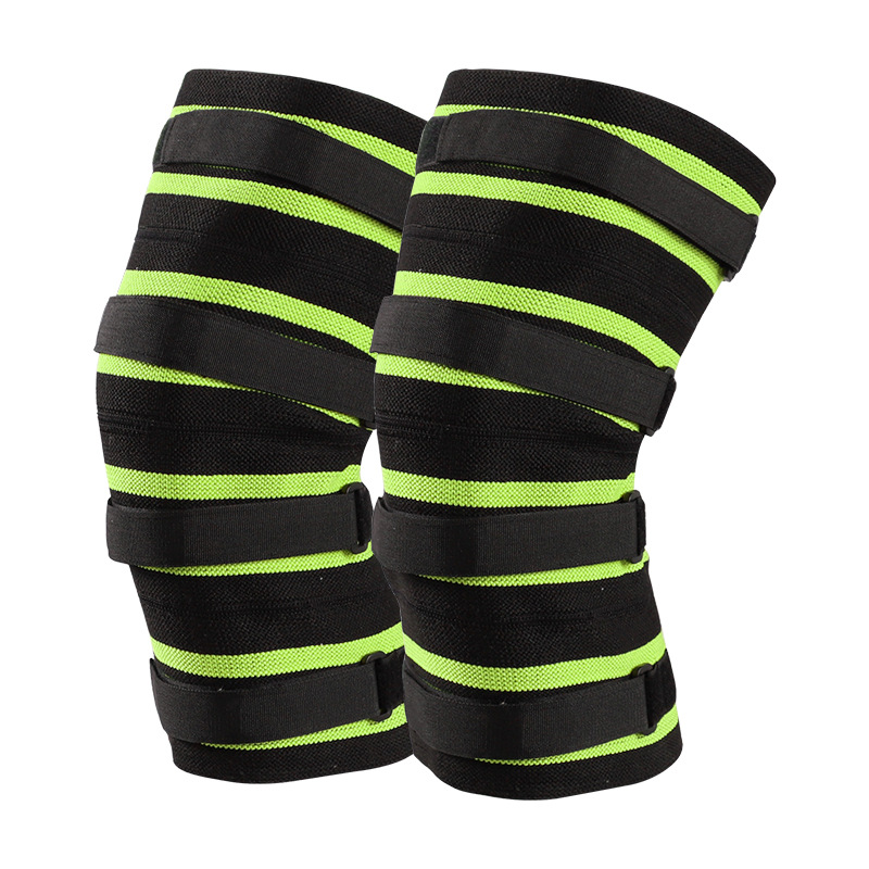 Levantamiento de pesas rótula de nylon color rayado vendaje sinuoso cuclillas rótula de compresión ajustable fabricante de rótula lote