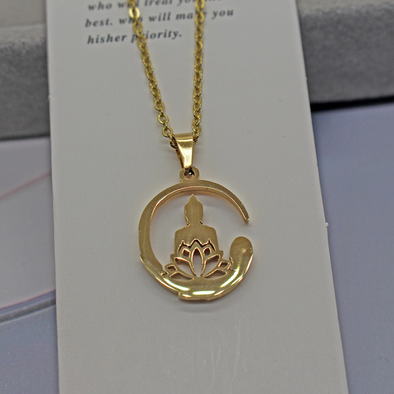 Simple Style Portrait Titanium Steel Plating Pendant Necklace 1 Piece