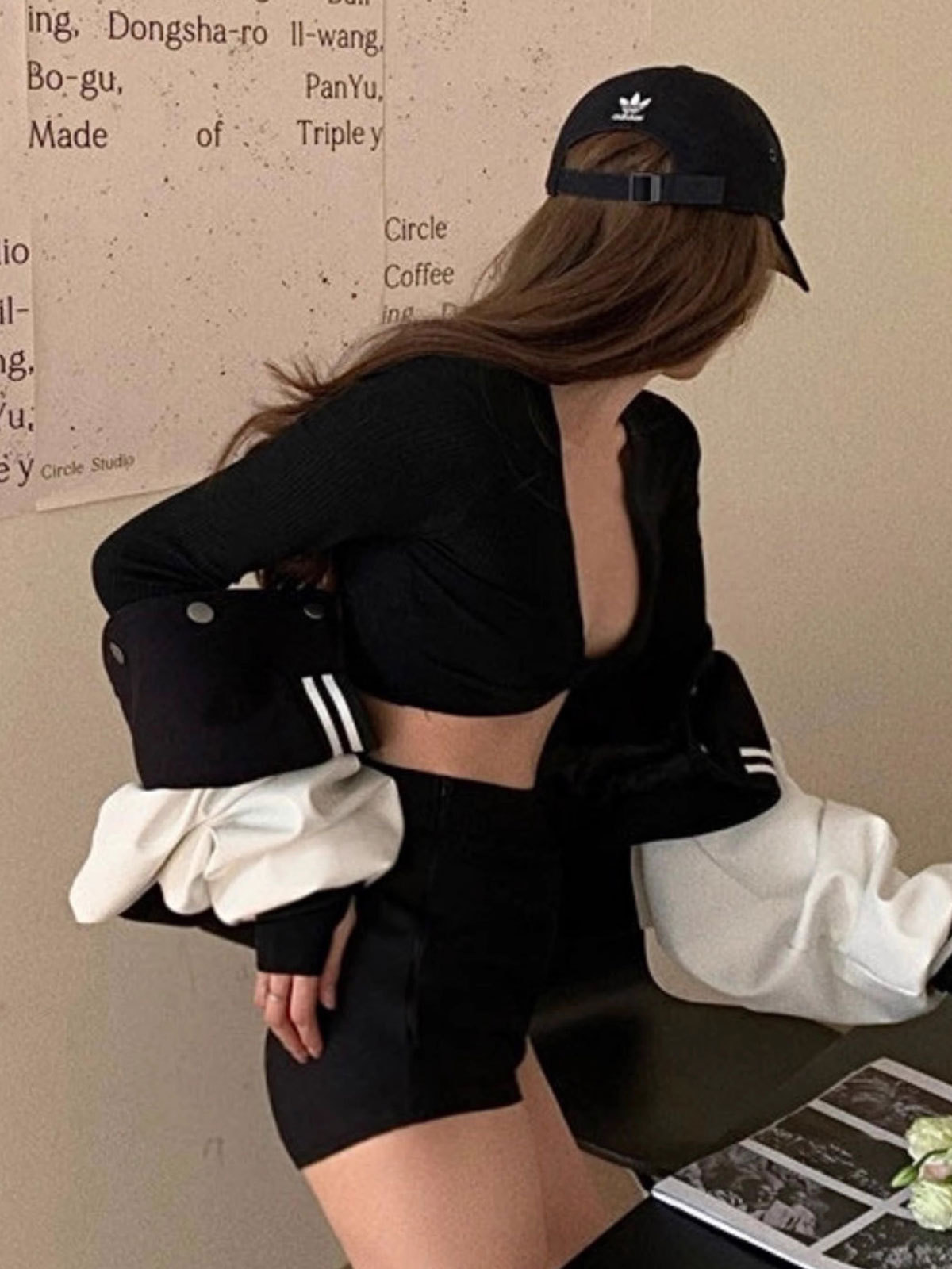 Traje de baño de dos piezas para mujer, manga larga dividida, adelgazamiento, cintura alta, traje de baño de aguas termales, pantalones bóxer de celebridades de Internet para mujer