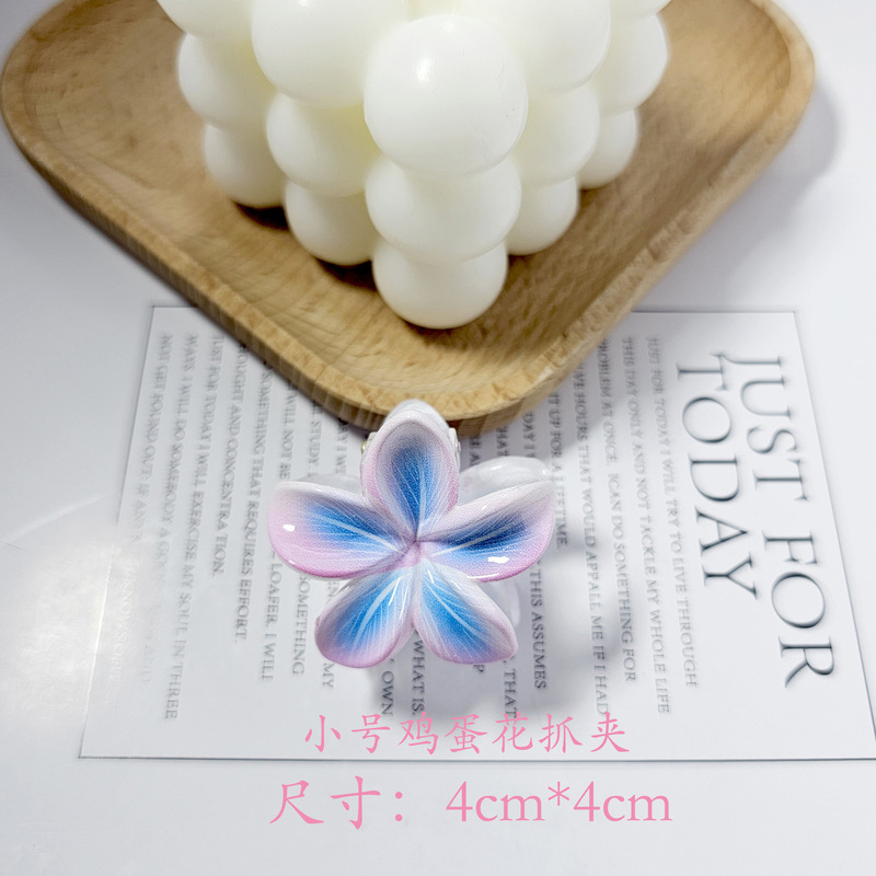 国境を越えた売れ筋のプルメリアクリップ、ハイエンドのグラデーションシャーククリップ、花びらの絶妙なヘアアクセサリー、ヘアクリップ|undefined