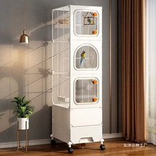 鸟笼透明防溅加粗加密家用大号鹦鹉虎皮玄凤专用生态横丝豪华别墅