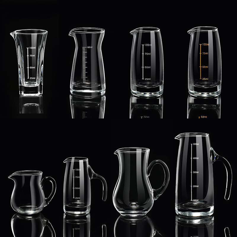 白酒分酒器分酒壺覚醒酒器卸売りホテル家庭用ガラス酒壺目盛り取っ手七字壺酒具|undefined
