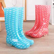 雨鞋女士高筒防滑防水鞋水晶长筒加绒水靴加厚水鞋女成人胶鞋