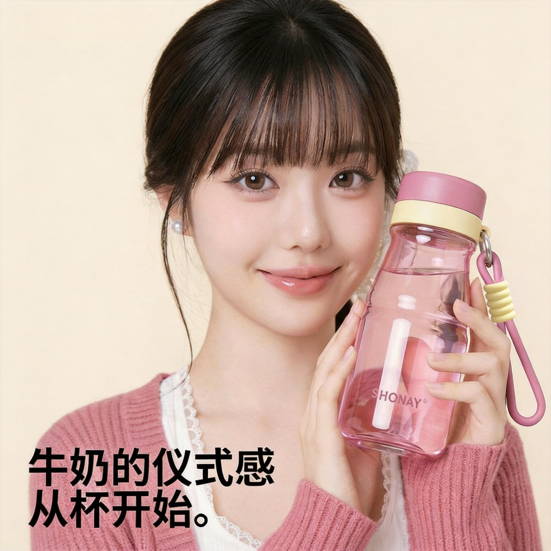New Pc Material Water Cup for Girls, High-Looking Cup with Straw, Portable Coffee Cup for Going Out, Summer Water Cup