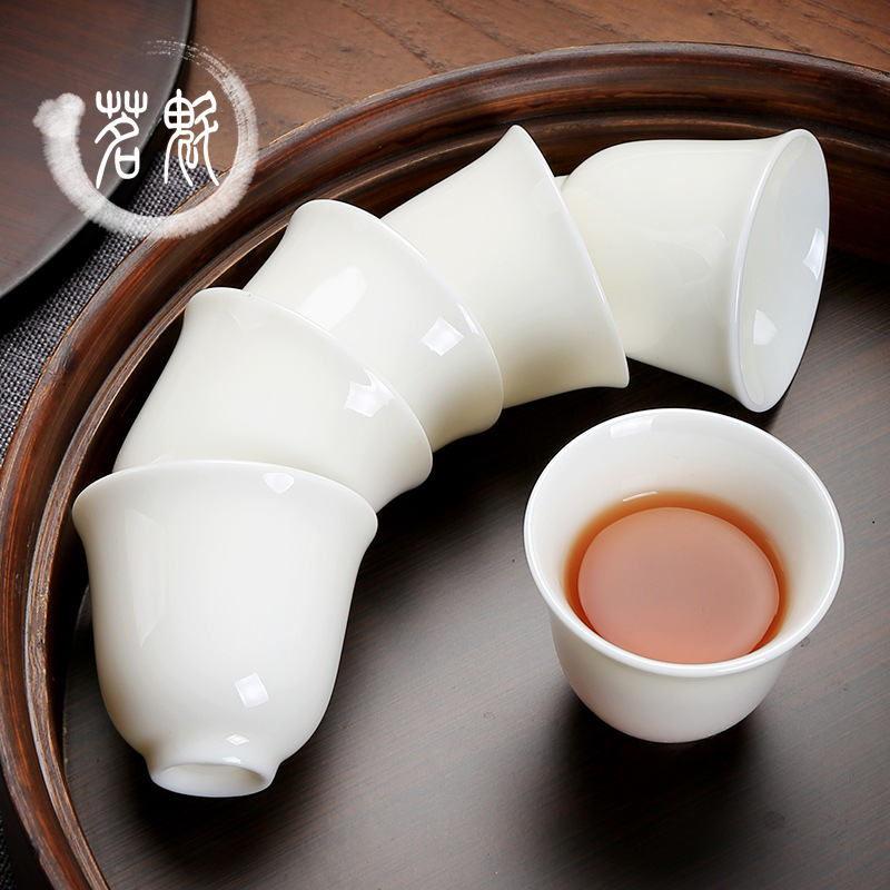 36Y7羊脂玉茶具套装家用白瓷功夫茶小套装办公室陶瓷盖碗茶杯整套