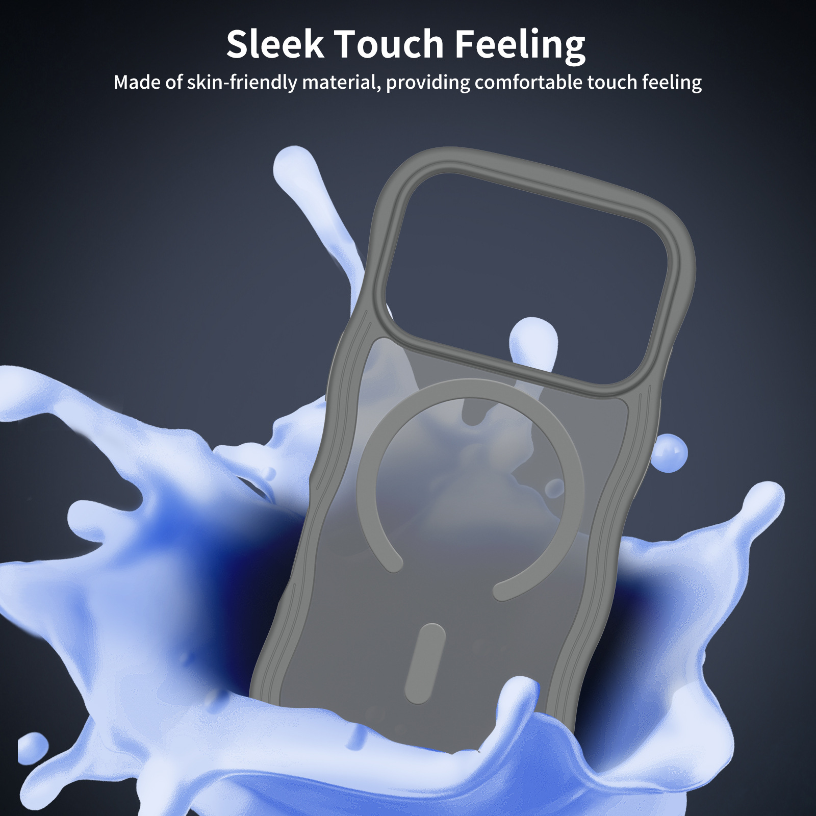 Aplicable iPhone17 Pro gran sensación de piel ondulada magnética 17 funda para teléfono móvil Apple 16 funda protectora anticaídas y resistente a la suciedad