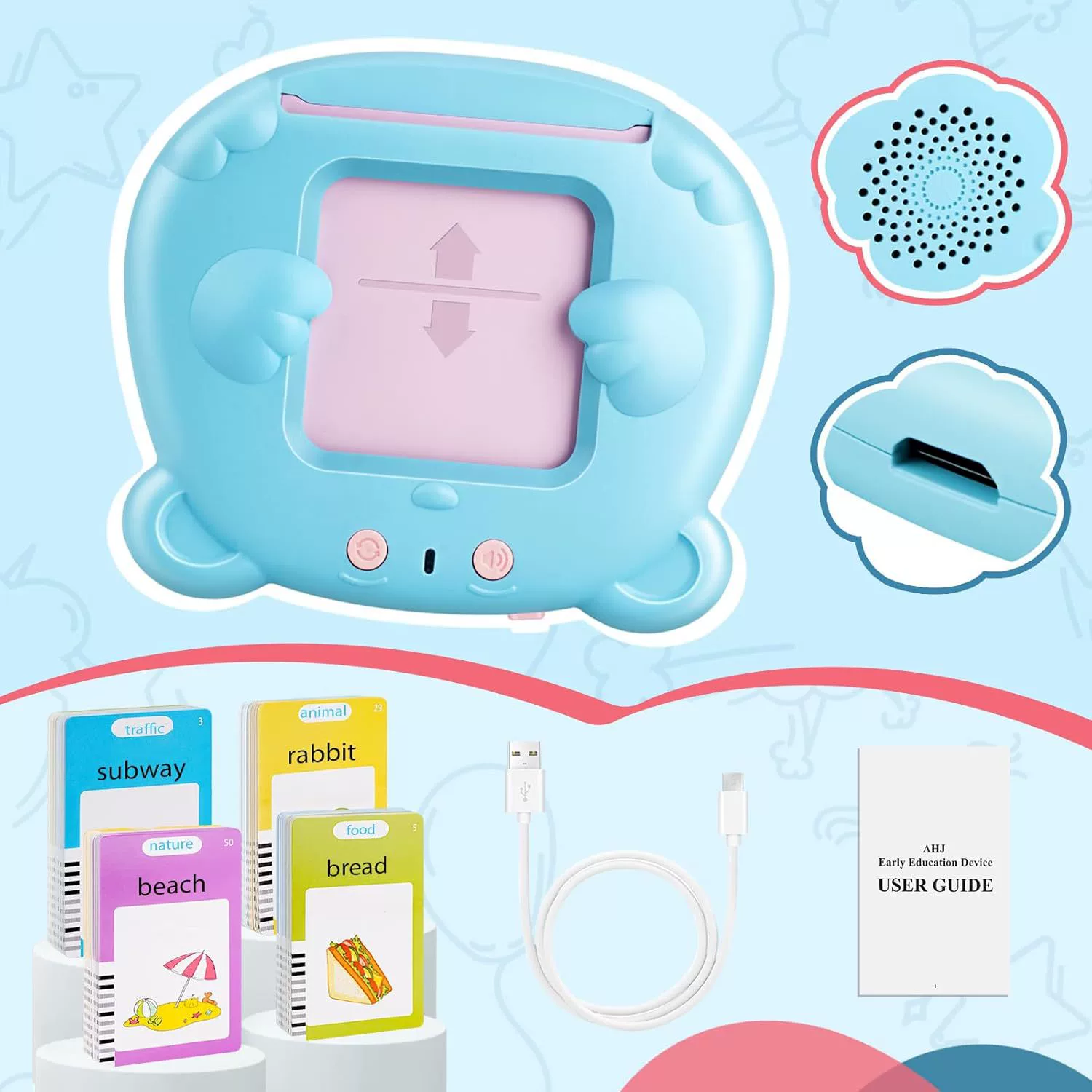 Educational Flash Card Machine XiongBao, Audio Bilingual Learning, 224 or 510 Cards