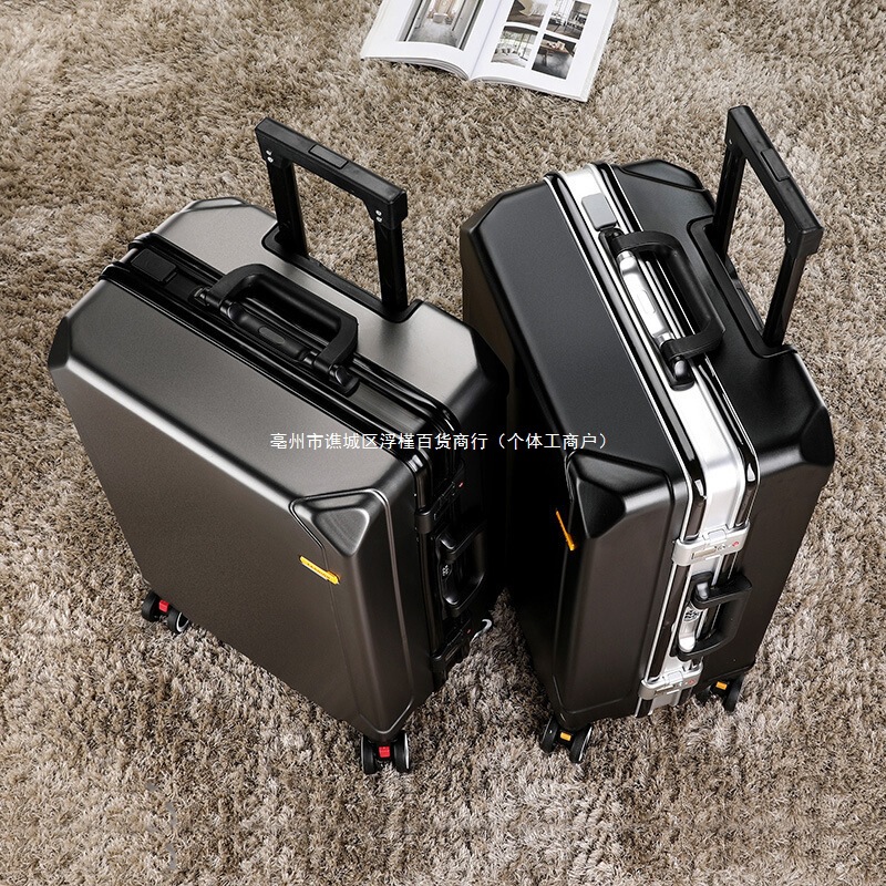 Sturdy Thickened Suitcase for Boys with Universal Wheels, Men's Aluminum Frame Trolley Password Box, Travel Suitcase, Trolley Case, Others