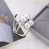 Korean spring personality natural simple three -ring silk scarf buckle creative versatile diamond chest flower dual -use scarf buckle brooches