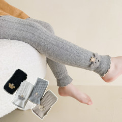 跨境2022秋季新款女童九分皇冠熊小童襪褲春款洋氣彈力打底長褲襪