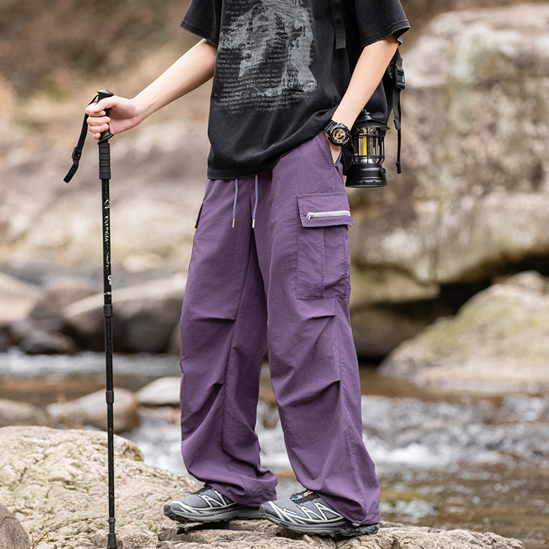 Mountain Outdoor Lightweight Functional Overalls Men's and Women's Quick-drying Water-splashing-resistant Summer Loose Pants Casual Wide-leg Pants