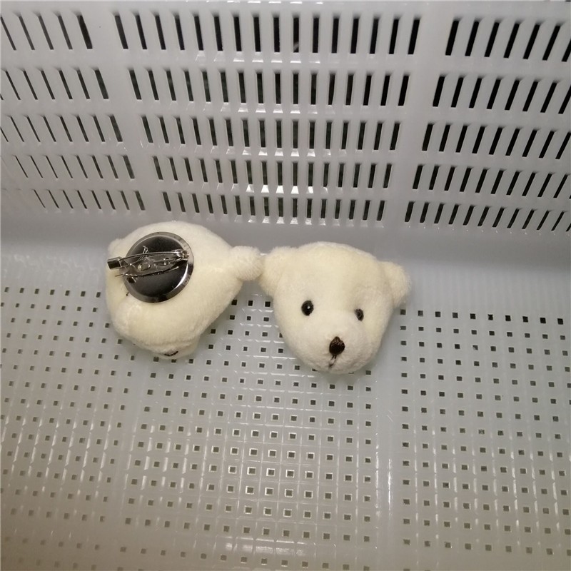 4cm beige pin oso cabeza