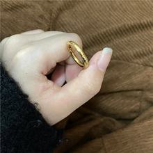 宝曼 古典中国风万福戒指女实心素圈指环高级感气质情侣对戒钛钢