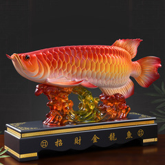 金龍魚擺件大號龍魚客廳辦公室室裝飾品店鋪收銀台開業禮品工藝品