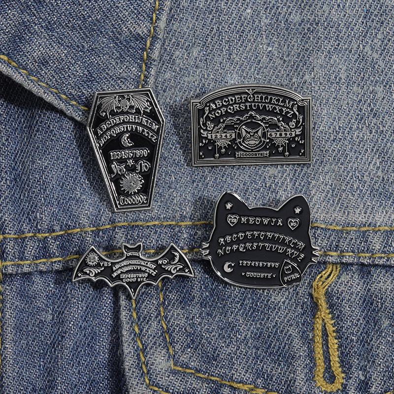 Punk Style Punk Pin Letter Cat Bat Alloy Plating Unisex Brooches