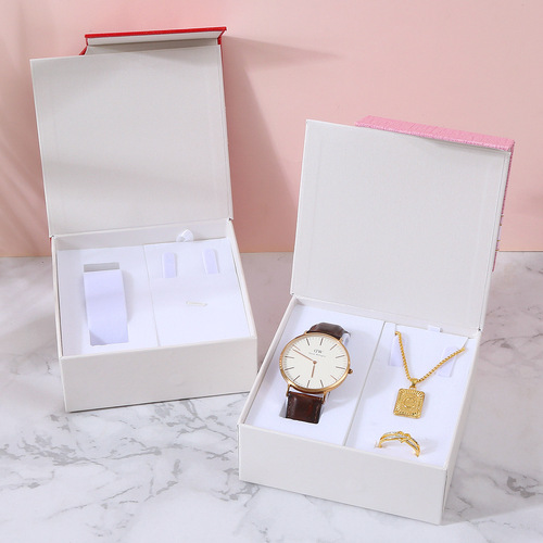 Muxi Lady Watch Packaging Box Pearl Chain Titanium Steel Necklace Heart Shape Wholesale