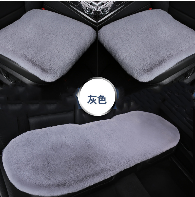 冬の自動車の小さい3セットの運転席のシングルシートのクッションの毛はウサギの毛の保温のクッションのウサギの毛の自動車のクッションに似せます。|undefined