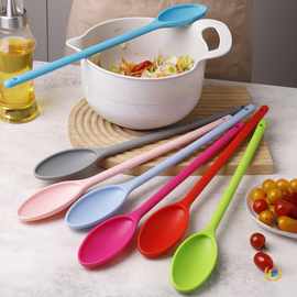 ✅现货塑料长柄沙拉更 搅拌勺家用沙拉勺甜品勺奶茶咖啡勺厨房烘