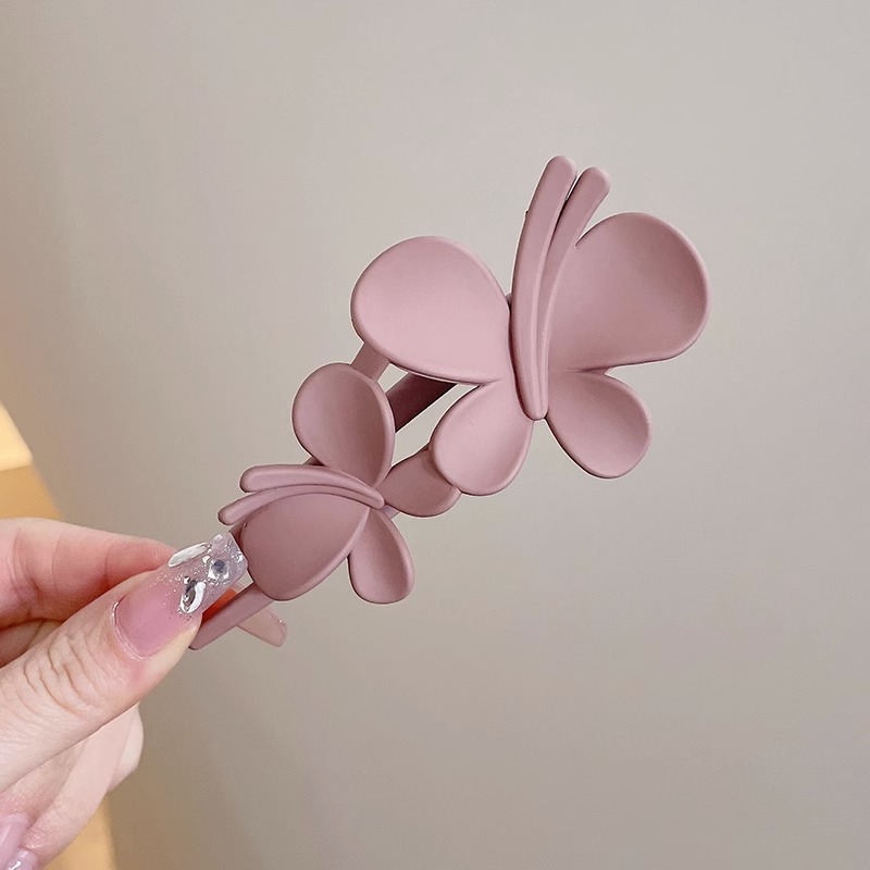 De alta calidad de mariposa horquilla hembra Cabeza trasera updo artefacto temperamento pinza de pelo marrón clip tocado