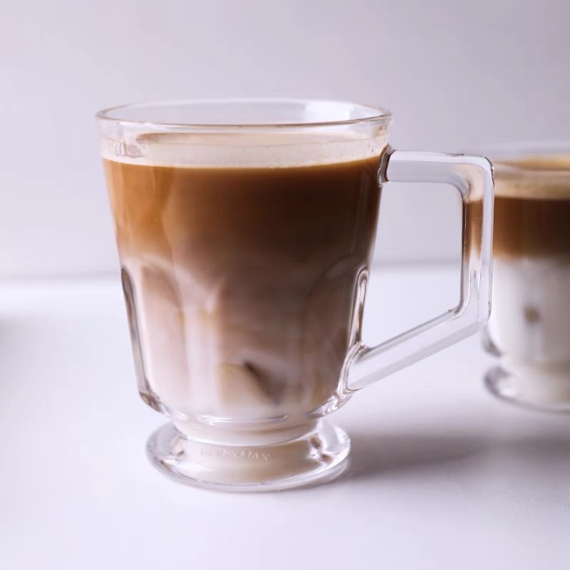 Tazas de desayuno caseras retrógradas resistentes al calor, tazas de agua de vidrio, tazas de bebida caliente, tazas de café de vidrio sin plomo, tazas de té