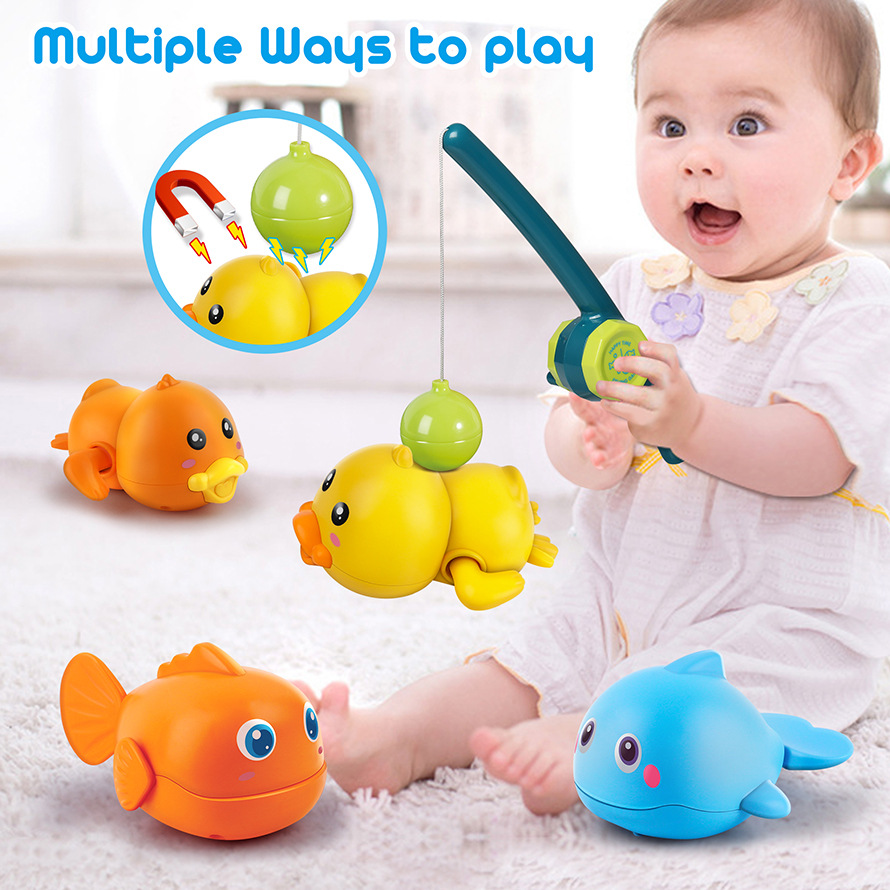 Amazon Baby Bathing Toy Children Bathing Swimming Games Baby Magnetic Fishing Parent-Child Interactive Play