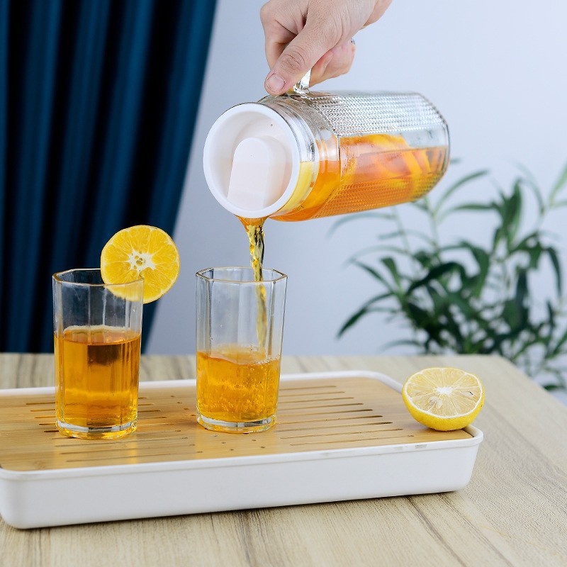 Set de jarra de vidrio grueso, gran capacidad, minimalista, uso doméstico