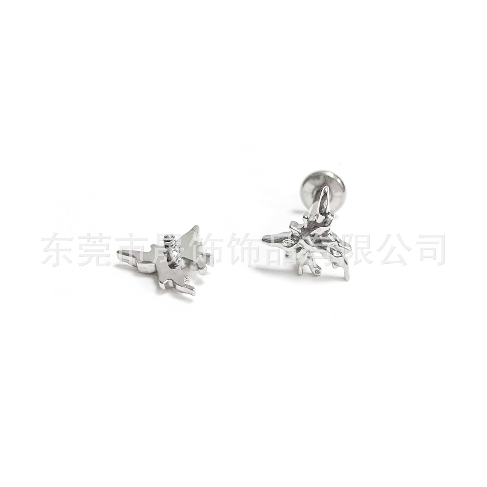 F136 Titanium Alloy 朋克流体 Liquid 态 Butterfly Ear Stud Helix Cartilage Stud Labret Stud 人体 Piercing Jewelry Accessories