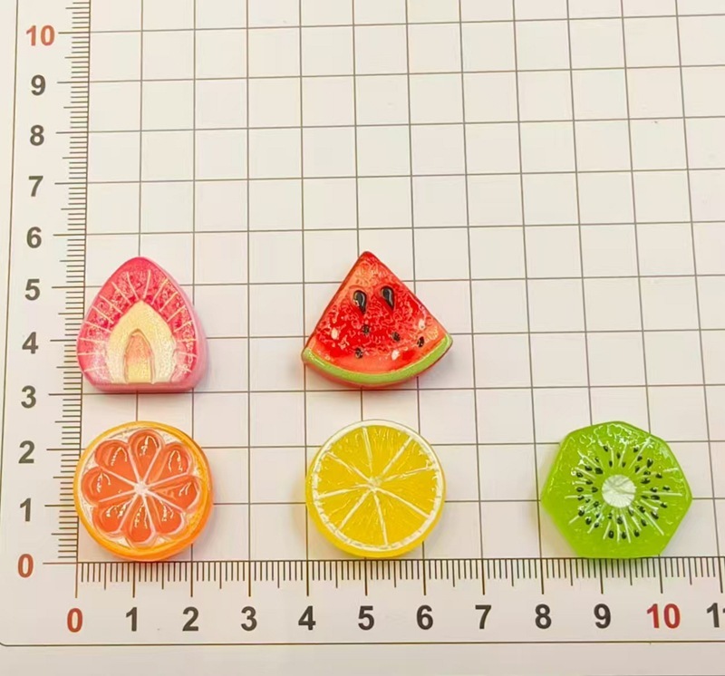 仿真水果猕猴桃西瓜草莓切片diy奶油胶发饰钥匙扣鞋花树脂饰品|undefined
